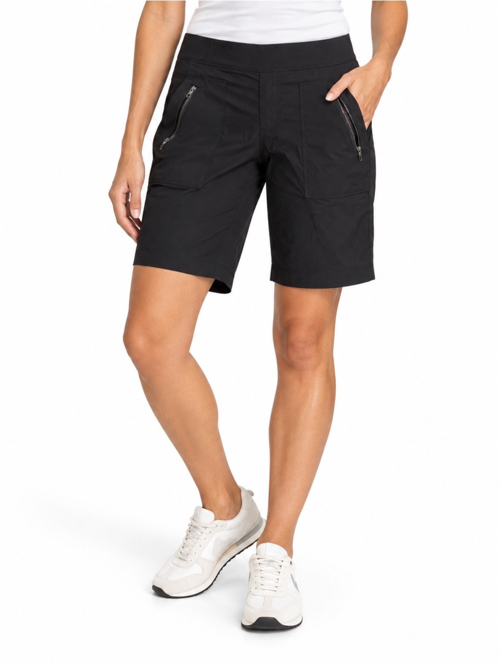 Athleta Black Bermuda Utility Shorts Size 4